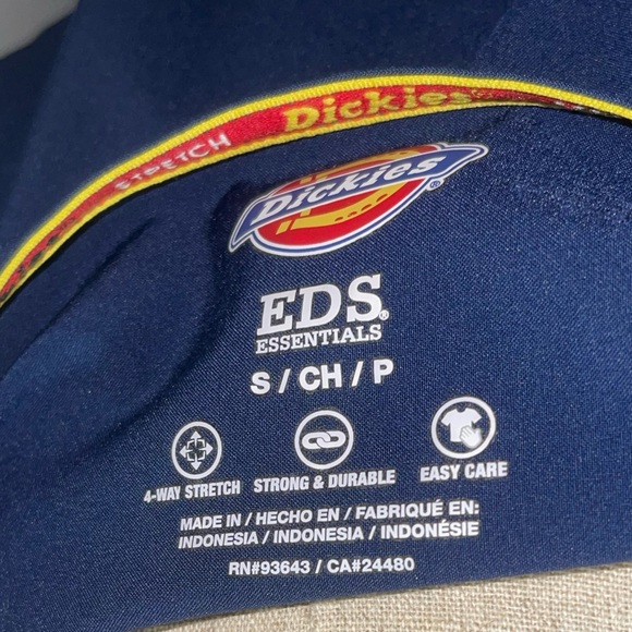 Dickies EDS Navy Blue scrub Top - Picture 3 of 3